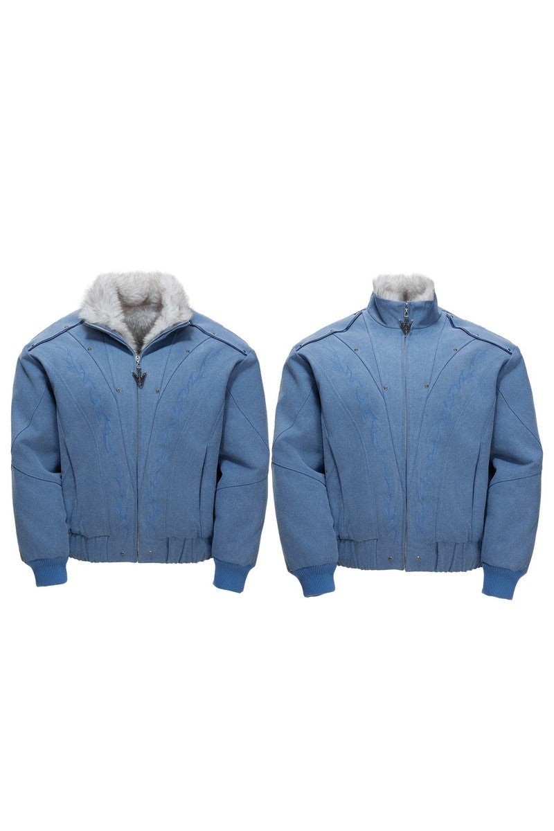 Washed Canvas Fleece Jacket