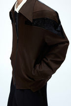 Glossy Deconstructed Cropped Jacket