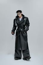 Deconstructed Belted Leather Trench