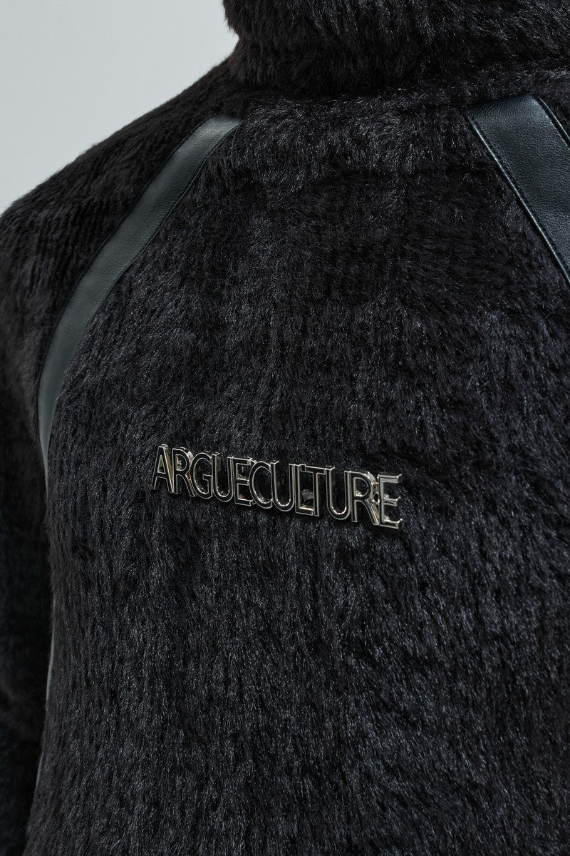 Deconstructed Fleece Turtleneck Top