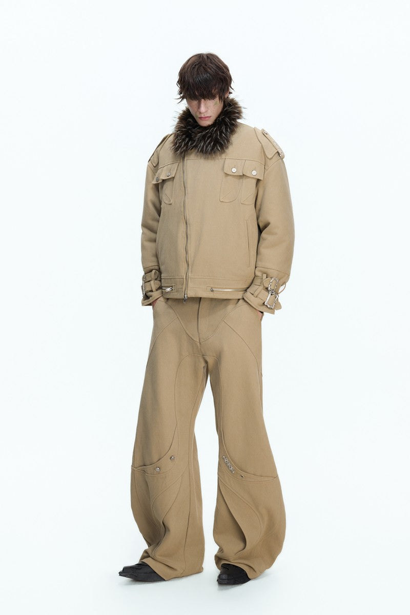 Washed Canvas Panel Blade Pants