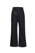 Black Flared Raw Jeans