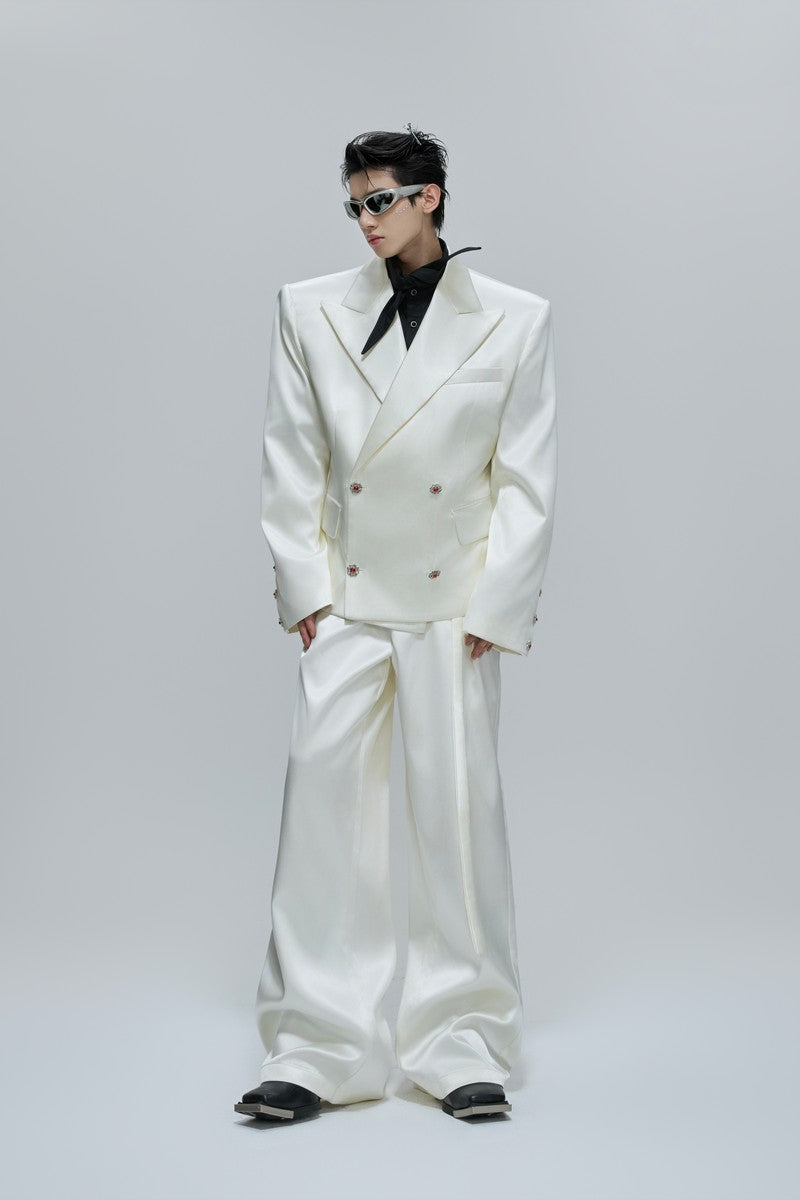 Glossy Cinched Waist Blazer