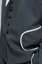 Colorblock Gem Button Tweed Jacket