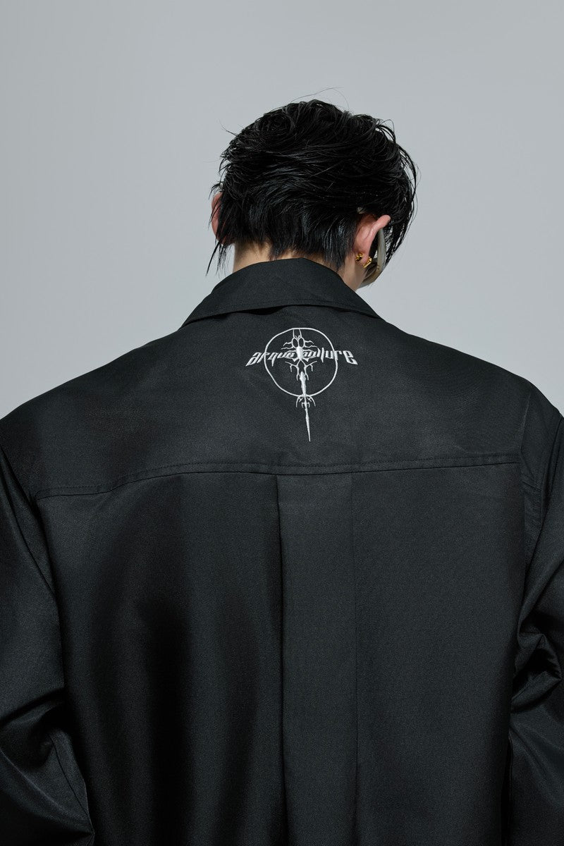 Ruched Scarf Collar Blouse