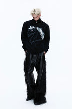 Jungle Knit High Neck Cardigan