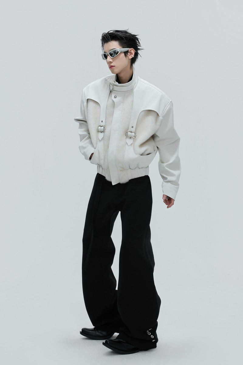 Crocodile Fleece Biker Jacket