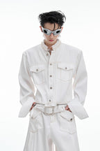 Pearl Trim Cropped Jacket