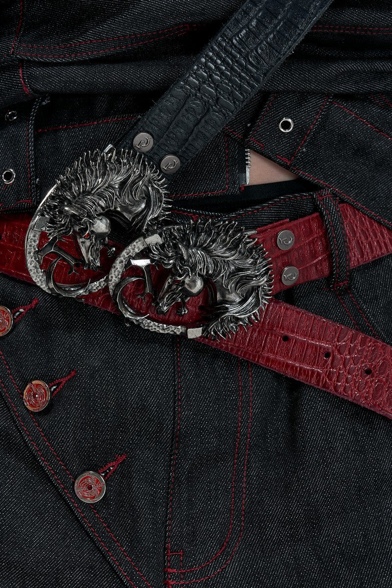 Horse Embossed Studded Belt