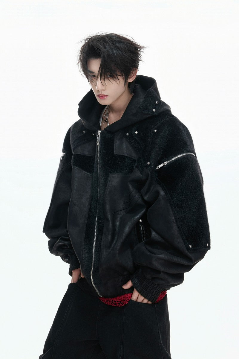 Armor Patchwork Hooded Jacket