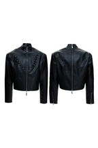 Waxed Studded Zip Jacket