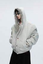 Faux Wolf Fur Puffer Jacket