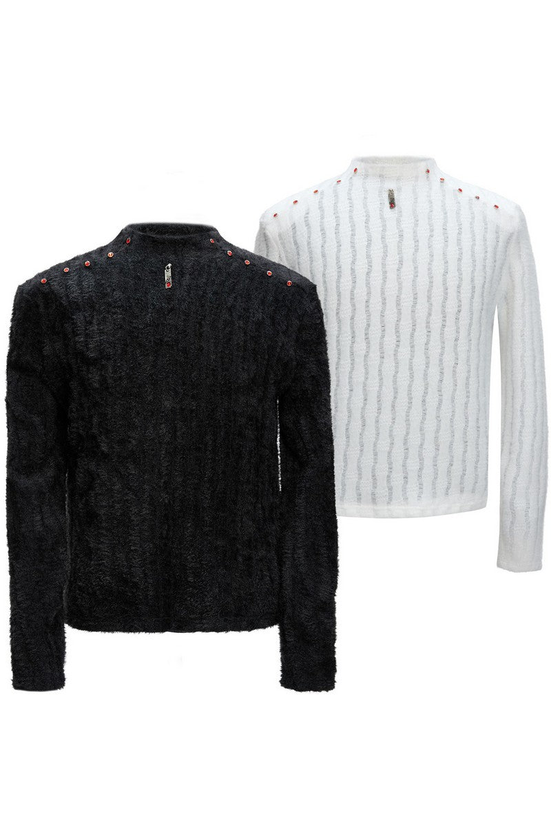 Embellished Padded Shoulder Long Sleeve