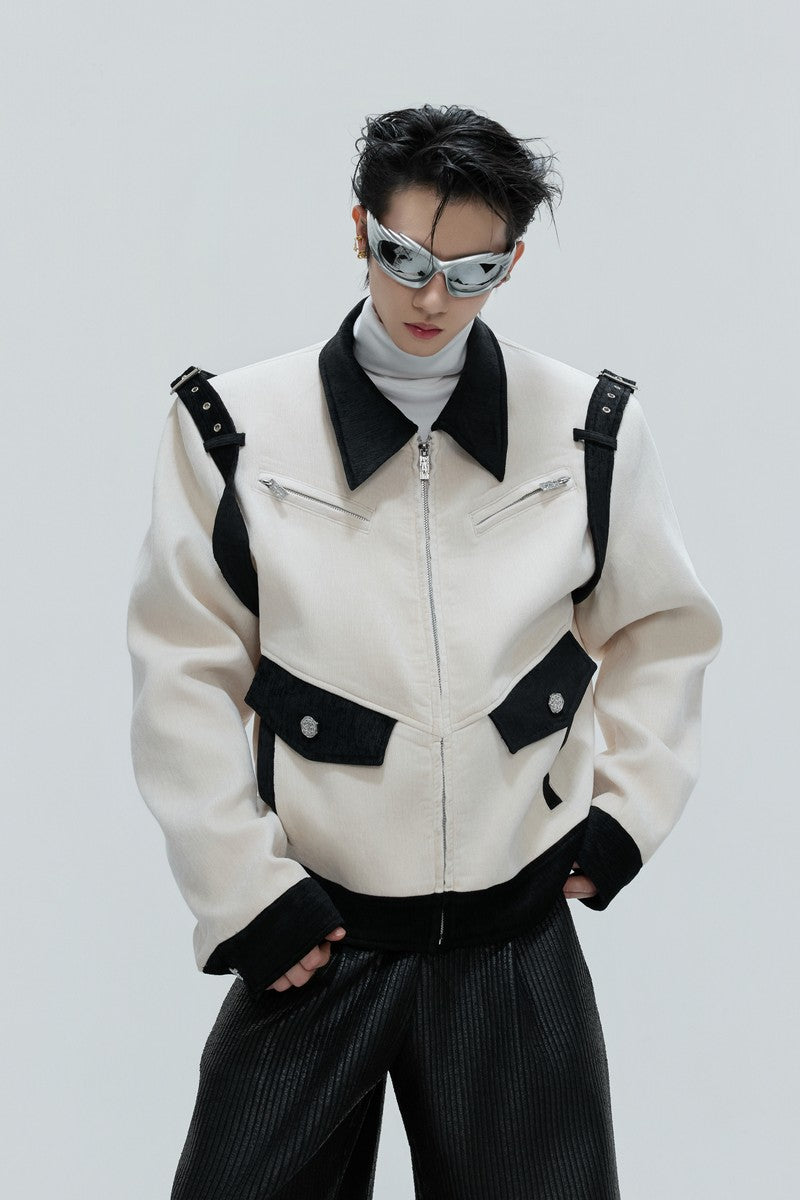 Silk Velvet Contrast Pocket Jacket