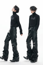 Waxed Clasp Leather Pants