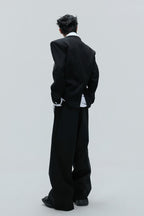 Striped Cinched Waist Trousers