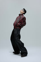 Snake Texture Gem Detail Jacket