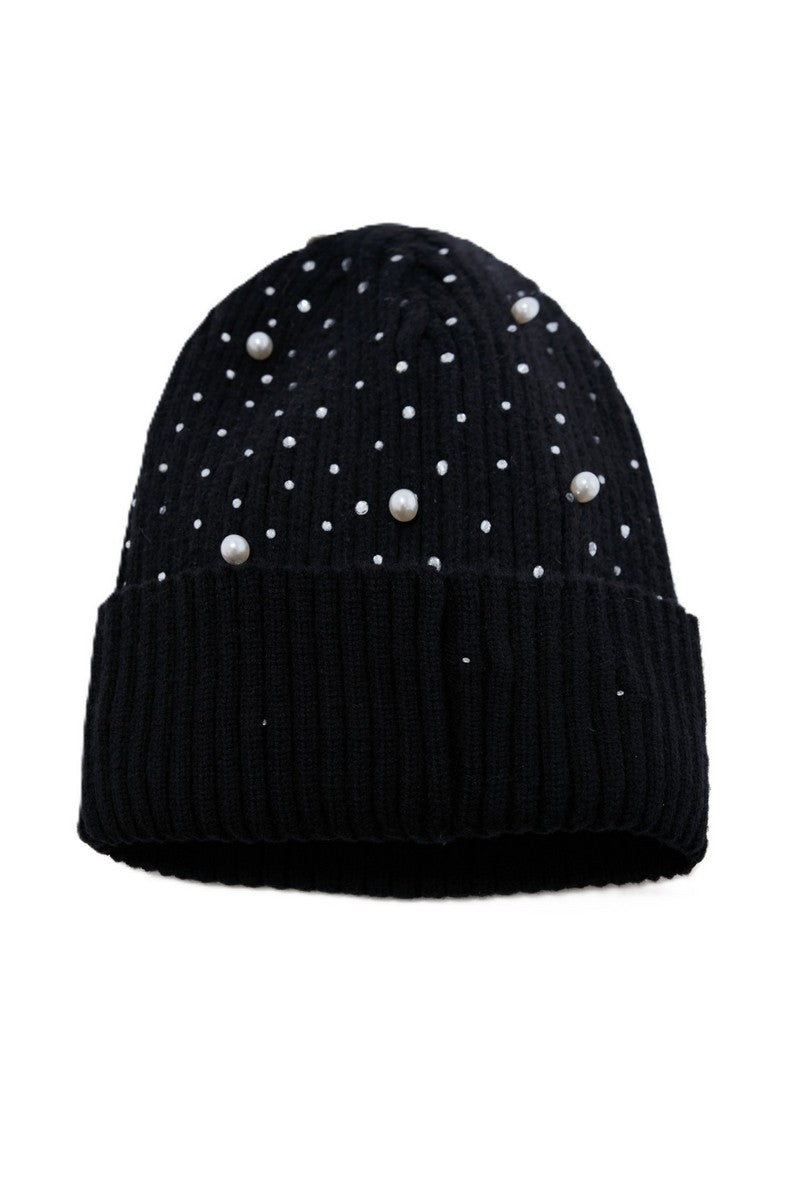 Pearl Knit Fuzzy Winter Beanie
