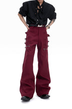 Deconstructed Zip Flare Pants
