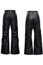Waxed Clasp Leather Pants