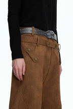 Vintage Suede Panel Blade Pants