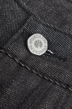 Embroidered Flared Raw Jeans