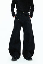 Vintage Suede Panel Blade Pants