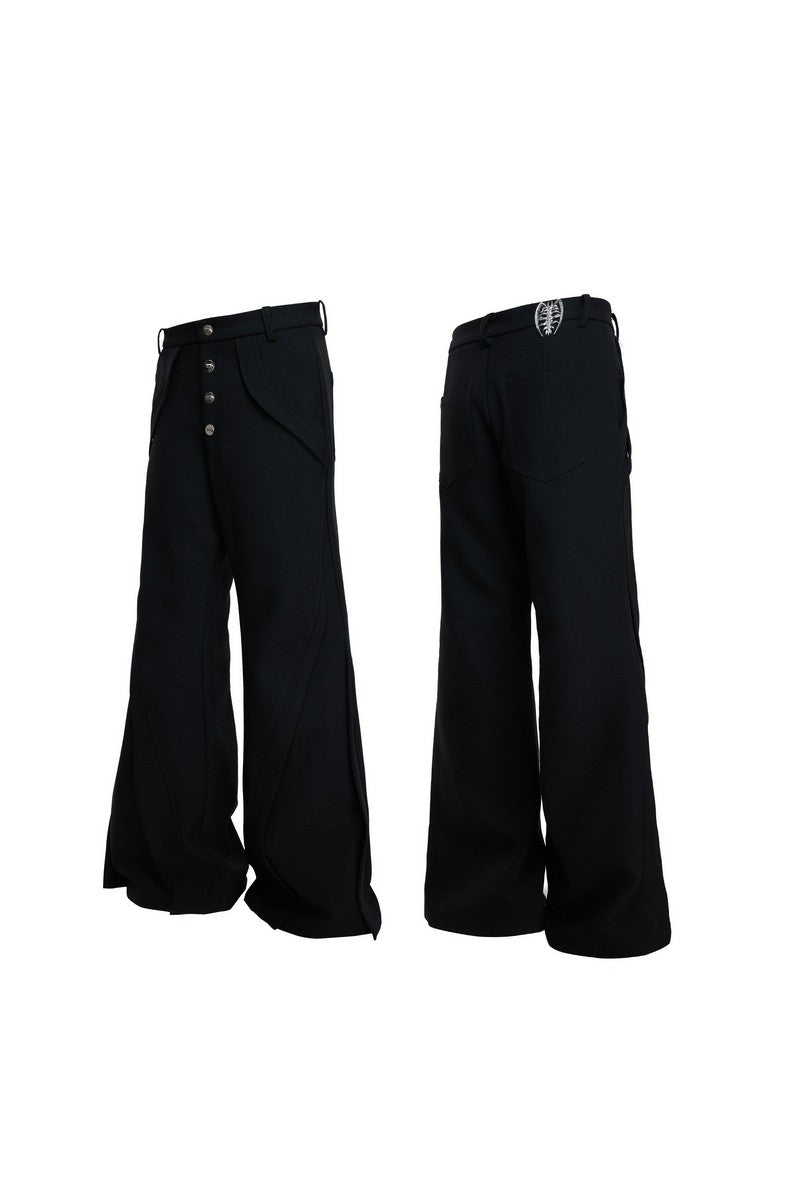 Deconstructed Flare High Waist Pants