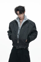 Washed Canvas Fleece Jacket