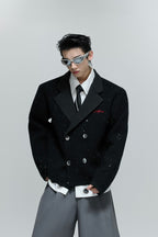 Sequin Textured Double Breasted Cardigan