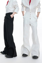 Deconstructed Flare High Waist Pants