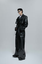 Deconstructed Belted Leather Trench