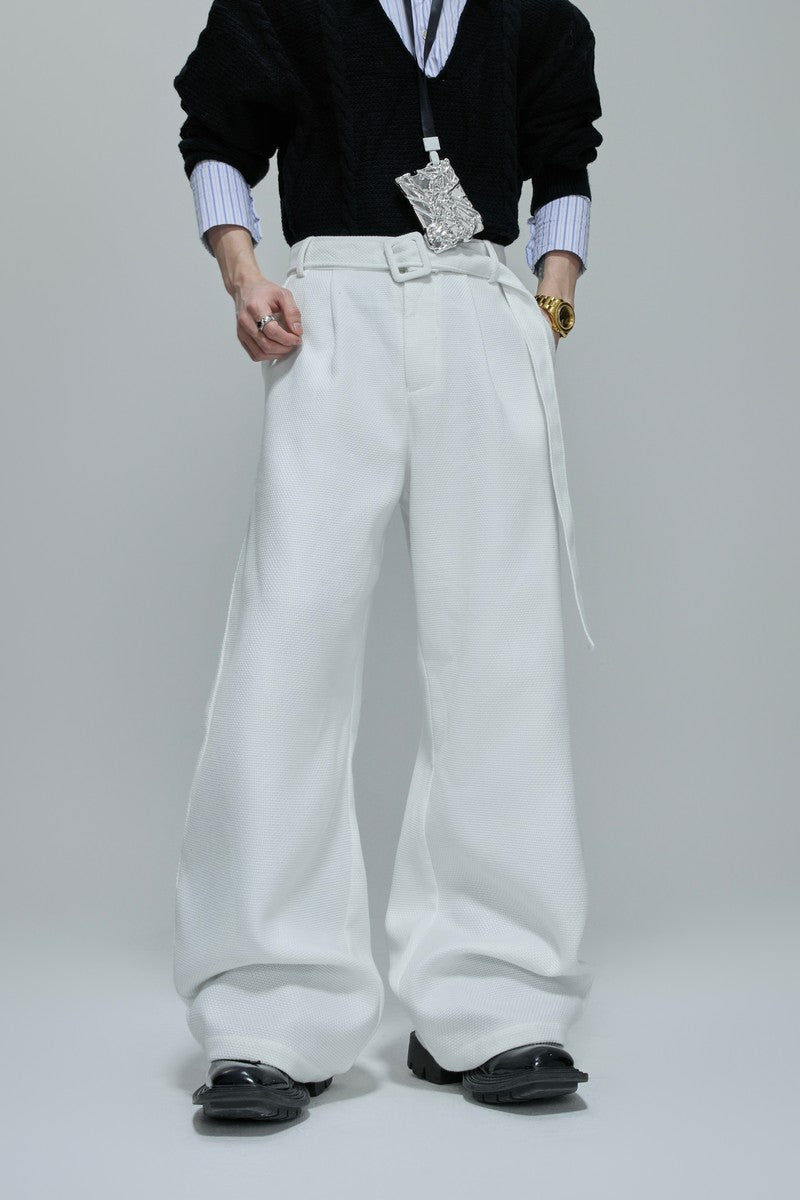 Waffle Textured Pearl Trousers