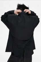 Pleated Double Breasted Suit Jacket