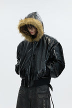 Reversible Croc Leopard Puffer Jacket