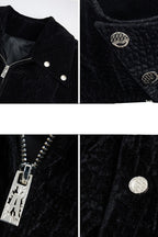 Velvet Croc Panel Jacket