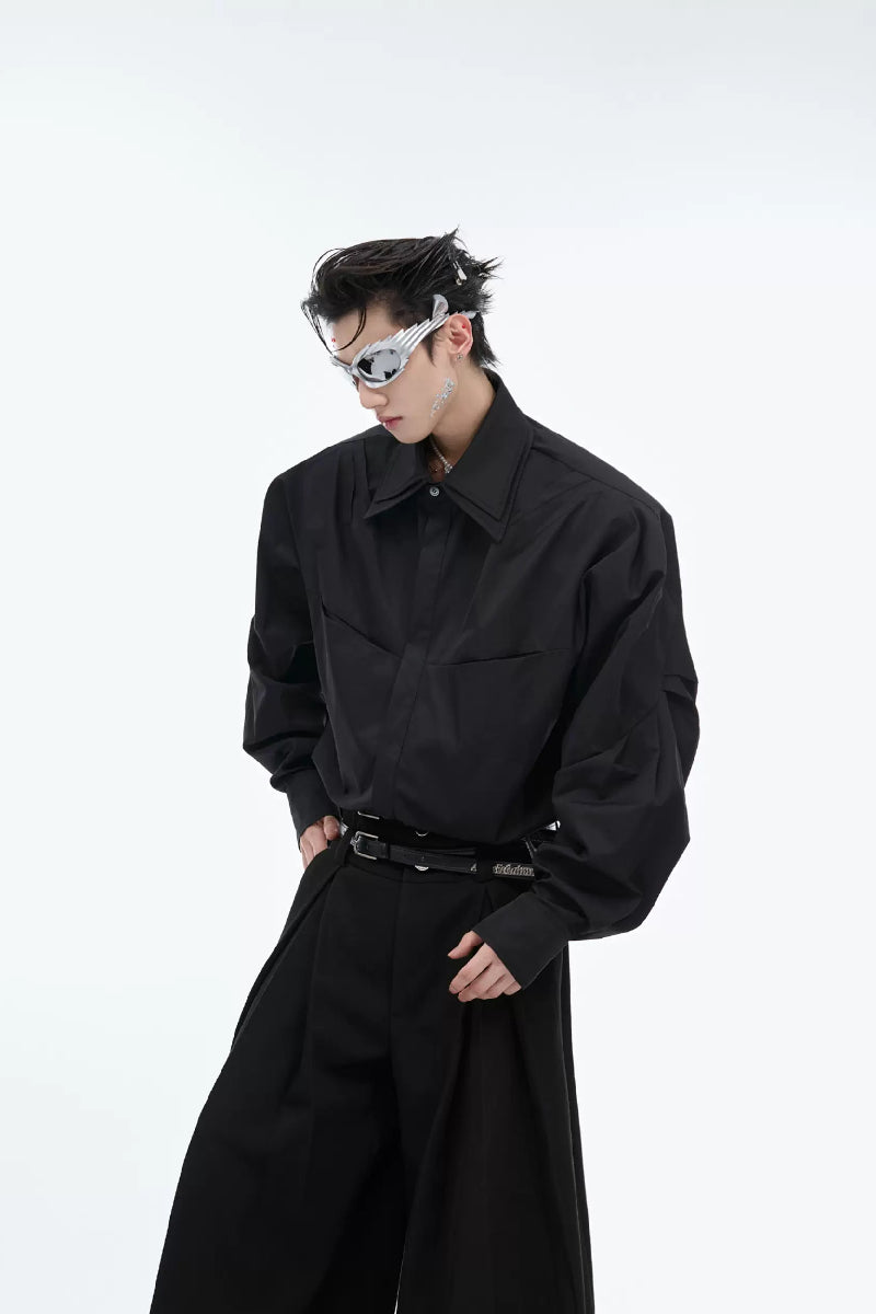 Layered Collar Deconstructed Shirt