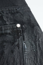 Waxed Black Studded Jeans