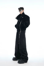Double-Waist Layered Wide-Leg Trousers