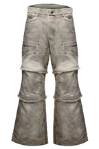 Distressed Sand Wash Cargo Pants