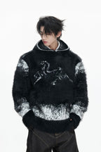 Gradient Faux Mink Hoodie Sweater