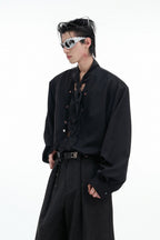 Scarf Neck Silk Shirt