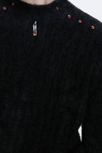Embellished Padded Shoulder Long Sleeve
