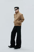 Asymmetrical Plush Wool Jacket