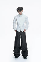 Studded Waist Pleated Shirt