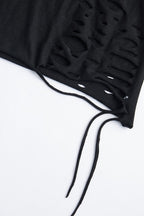 Gradient Snakeskin Fringe Tee
