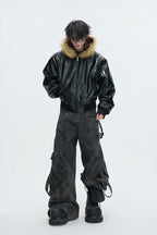 Reversible Croc Leopard Puffer Jacket