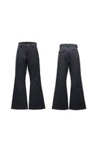 Lipstick Print Pleated Flare Trousers