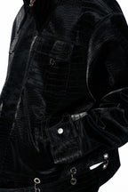 Croc Embossed Leather Jacket
