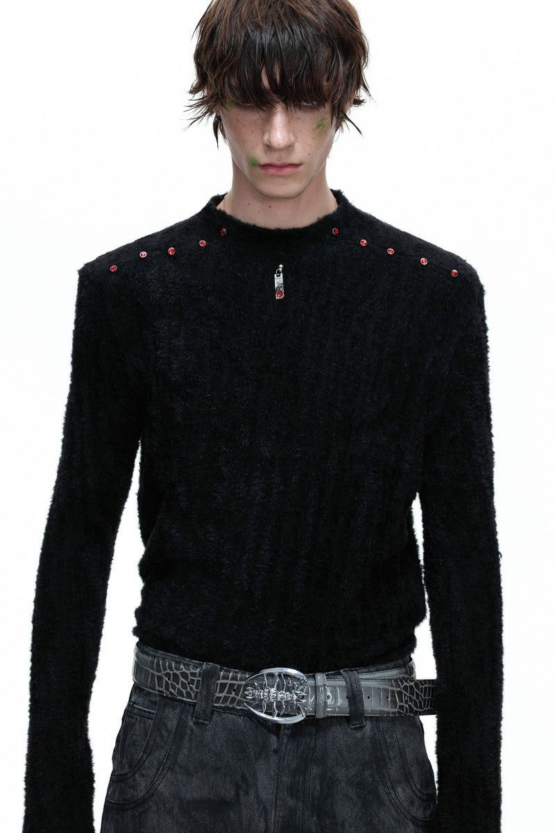 Embellished Padded Shoulder Long Sleeve